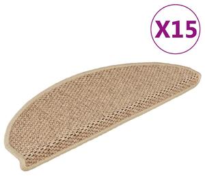 Samolepící nášlapy na schody vzhled sisal 15 ks 65x21x4 cm 326879