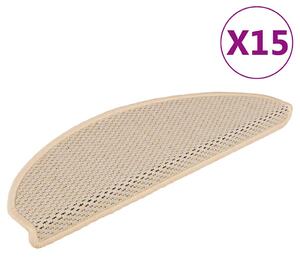 Samolepicí nášlapy na schody sisal 15 ks 65 x 21 x 4 cm berber 326881