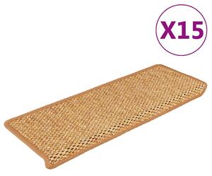 Samolepící nášlapy na schody vzhled sisal 15ks 65x21x4 cm 326889
