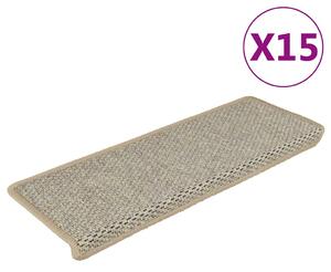 Samolepící nášlapy na schody vzhled sisal 15ks 65x21x4cm zelené 326887