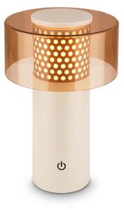 BRILONER Gila stolní lampa - 2,6W, 200lm, bezdrátová, LED, IP44, dotykový vypínač, stmívatelná, kávová/světlešedá 7669014