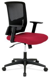 Kancelářská židle na kolečkách Autronic KA-B1012 BOR – s područkami, černá/vínová