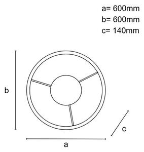 LED Stmívatelný přisazený lustr LED/55W/230V 3000-6500K + dálkové ovládání