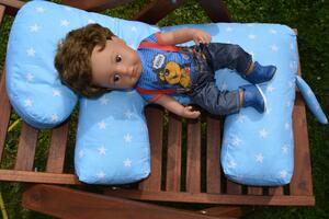 KHC kojící těhotenský relaxační polštář Maxik Hvězdy na modré PES nápln
