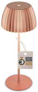 BRILONER Nabíjecí stolní lampa Riffle - 36,5 cm, 2W, 200lm, IP44, bezdrátová, LED, stmívatelná, dotykový vypínač, měď 7553013