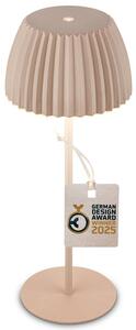 BRILONER Nabíjecí stolní lampa Riffle - 36,5 cm, 2W, 200lm, IP44, bezdrátová, LED, stmívatelná, dotykový vypínač, béžová 7553011