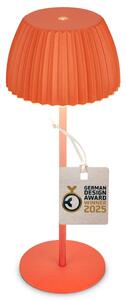BRILONER Nabíjecí stolní lampa Riffle - 36,5 cm, 2W, 200lm, IP44, bezdrátová, LED, stmívatelná, dotykový vypínač, oranžová 7553012