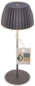 BRILONER Nabíjecí stolní lampa Riffle - 36,5 cm, 2W, 200lm, IP44, bezdrátová, LED, stmívatelná, dotykový vypínač, antracit 7553015