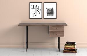 Ořechový pracovní stůl Woodman Jugend I. s kovovou podnoží 130x65 cm