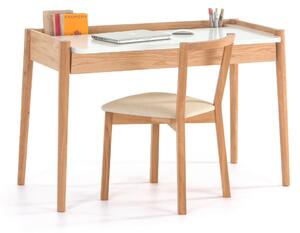 Dubový pracovní stůl Woodman Feldbach 126x60 cm s bílou deskou
