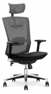 Kancelářská ergonomická židle AMBASSADOR – látka, šedá/černá