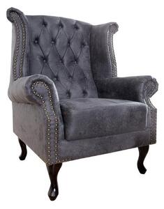 Chesterfield Antik křeslo hnědé