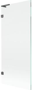 Mexen Lunar L vanová zástěna 1-křídlová 80 x 150 cm, transparentní, kartáčovaná gun gray - 897L-080-000-66-00