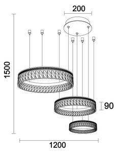 LED Stmívatelný křišťálový lustr na lanku THALIA LED/120W/230V 3000-6000K + DO