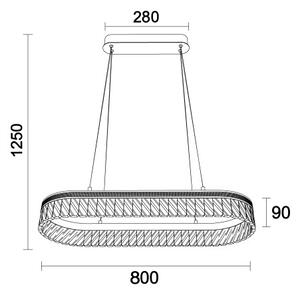 LED Stmívatelný křišťálový lustr na lanku THALIA LED/50W/230V 3000-6000K + DO