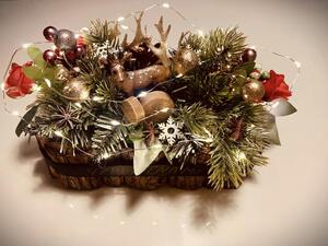 Vánoční dekorace - truhlík,d.30cm