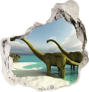 Díra 3D fototapeta nálepka Dinozaury na pláži nd-p-19541737