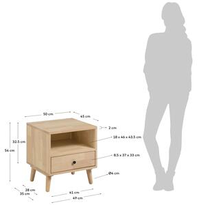 Dřevěný noční stolek Kave Home Wari 50 x 45 cm