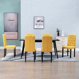 Jídelní židle 6 ks žluté textil