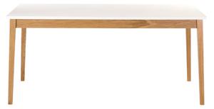 Bílý jídelní stůl Woodman Blanco s dubovou podnoží 165x90 cm