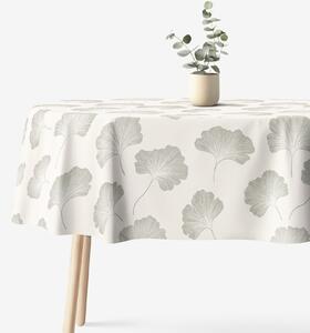 Goldea oválný ubrus 100% bavlněné plátno - minimalistické lístky ginkgo 140 x 240 cm
