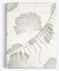 Goldea bavlněné napínací prostěradlo - minimalistické lístky ginkgo 80 x 160 cm