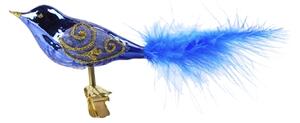 Skleněný ptáček modrý