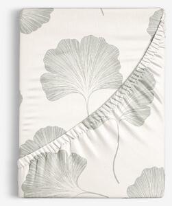 Goldea bavlněné napínací prostěradlo - listy ginkgo 90 x 200 cm