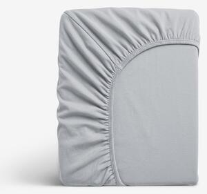 Goldea jersey elastické prostěradlo - šedé 90 x 200 cm