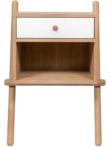 Bílý dubový noční stolek Woodman Wiru 51 x 35 cm