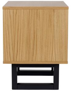 Vzorovaný dubový noční stolek Woodman Camden s březovou podnoží 40 x 40 cm