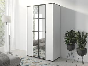 Šatní skříň - OSLO I 120, zrcadlo, bílá/černá