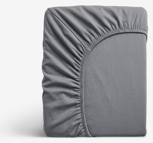 Goldea jersey elastické prostěradlo - tmavě šedé 120 x 200 cm