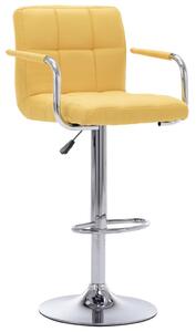 Barové židle 2 ks žluté textil