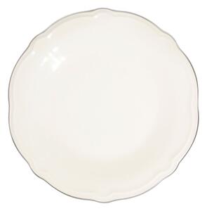 Jídelní sada 24 ks bílá/stříbrná/porcelán