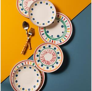 Jídelní sada 24 ks pestrobarevná/porcelán