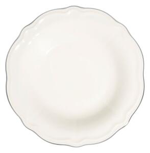 Jídelní sada 24 ks bílá/stříbrná/porcelán