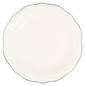 Jídelní sada 24 ks bílá/stříbrná/porcelán