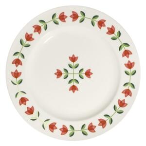 Jídelní sada 24 ks bílá/červená/zelená/porcelán