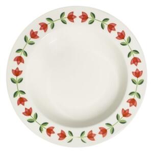 Jídelní sada 24 ks bílá/červená/zelená/porcelán