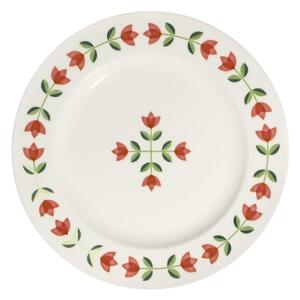 Jídelní sada 24 ks bílá/červená/zelená/porcelán