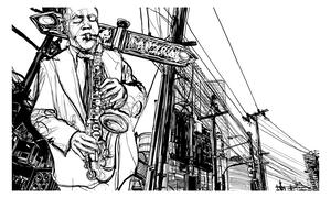Fototapeta - Saxofonový recitál na Broadwayi II 450x270 + zdarma lepidlo