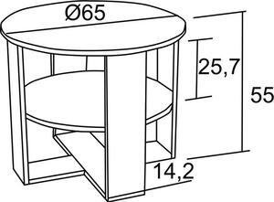 Bradop Kulatý konferenční stolek Imrich K161 | Provedení: DS - DS-dub sonoma
