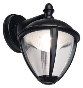 LUTEC Nástěnná venkovní LED lampa UNITE, 9W, teplá bílá, černá, IP44 5260201012