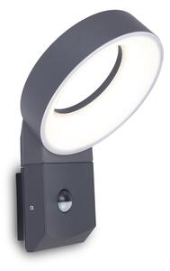 LUTEC Venkovní LED nástěnné osvětlení s čidlem MERIDIAN, 14W, teplá bílá, IP54, šedé 5616304118