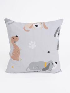 MK Lůžkoviny Bavlněný povlak na polštářek Renforcé 40 x 40 cm - Pejsci šedé
