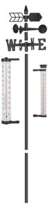 Zahradní meteorologická stanice 3v1 145 cm černá
