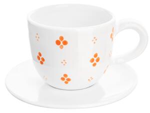 Šálek čtyřpuntík oranžový na bílé typ: Espresso - 60 ml