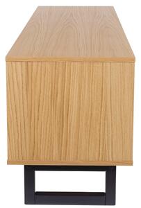 Vzorovaný dubový TV stolek Woodman Camden s březovou podnoží 150 x 40 cm