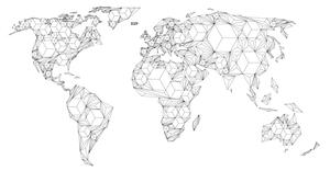 Fototapeta - Mapa světa - černobílá 550x270 + zdarma lepidlo